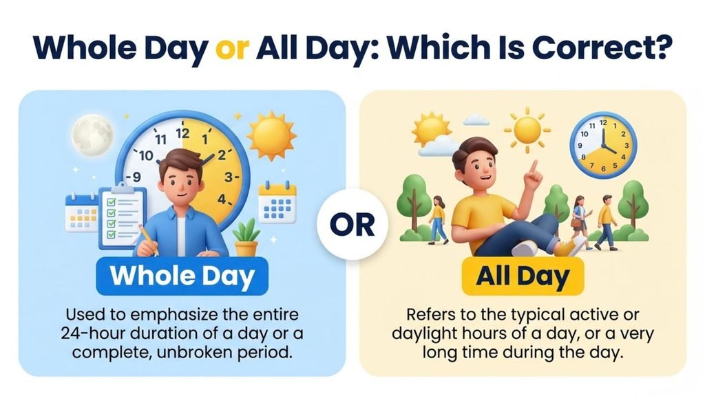 Whole Day or All Day: Which Is Correct?